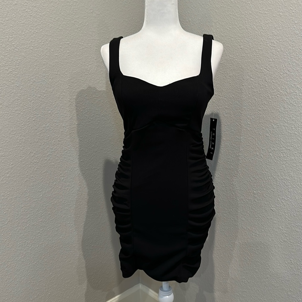 NWT Trixxi clothing company Little Black Dress. Sz Small. sheered sides. zip bac